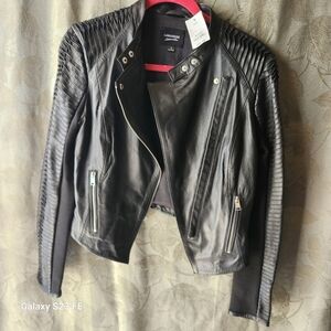 LAMARQUE Quilted Black Leather Jacket